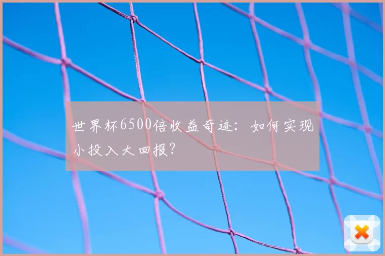 世界杯6500倍收益奇迹：如何实现小投入大回报？